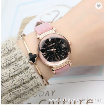 Gogoey Watches Ladies High Quality Leather Starry Sky Watch Woman Fashion Diamond Elegant Women Dress Bracelet Relogio Feminino